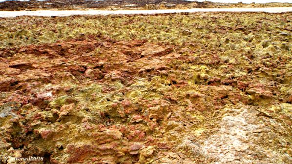 【エチオピア・ダナキル砂漠】カラフルな地層の溶岩台地