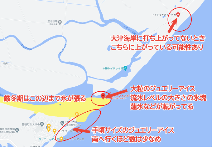 ジュエリーアイス鑑賞マップ Jewelry Ice Location Map
