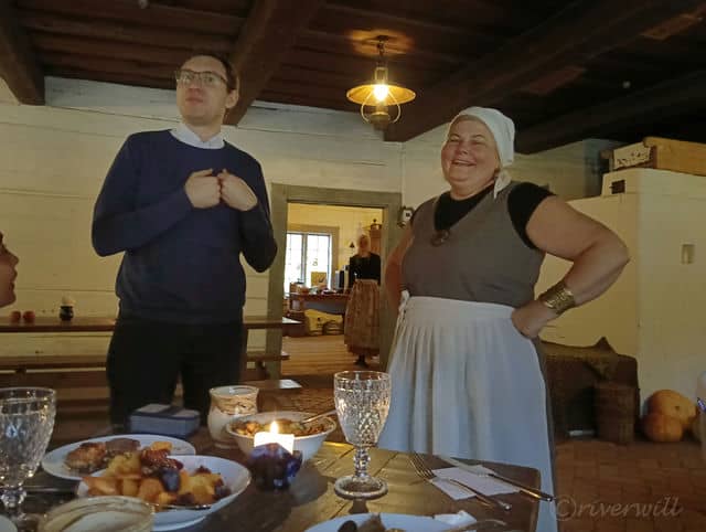 ラトビア民族野外博物館併設のレストランにて